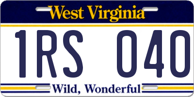 WV license plate 1RS040