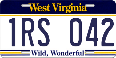 WV license plate 1RS042