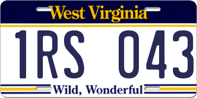 WV license plate 1RS043