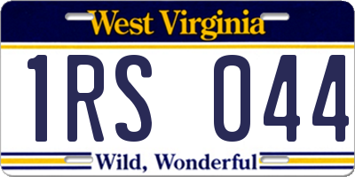WV license plate 1RS044