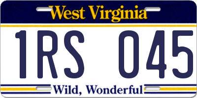 WV license plate 1RS045