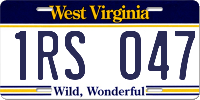 WV license plate 1RS047