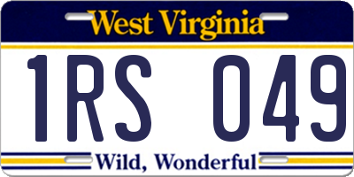 WV license plate 1RS049