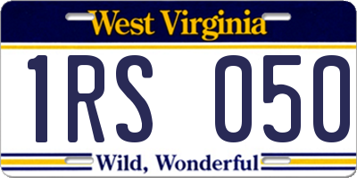 WV license plate 1RS050