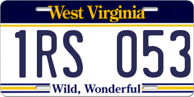 WV license plate 1RS053