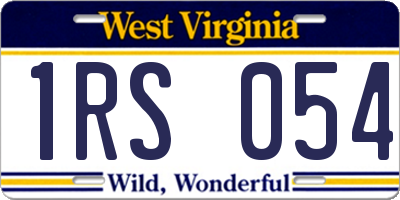 WV license plate 1RS054