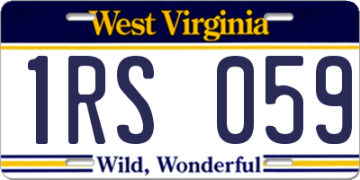 WV license plate 1RS059