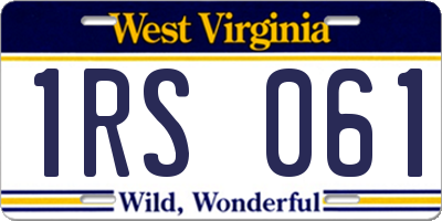WV license plate 1RS061