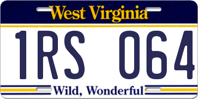 WV license plate 1RS064