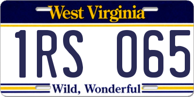 WV license plate 1RS065