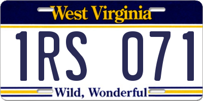 WV license plate 1RS071