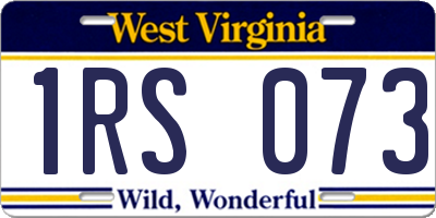 WV license plate 1RS073