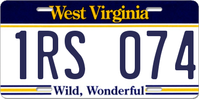 WV license plate 1RS074