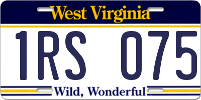 WV license plate 1RS075