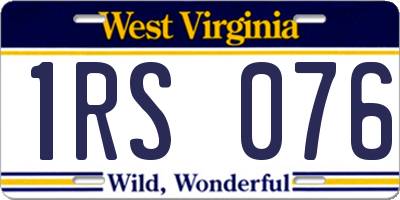 WV license plate 1RS076