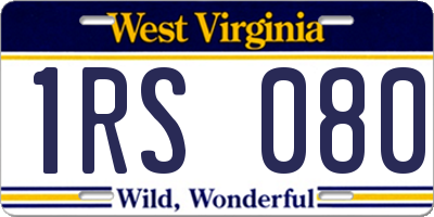 WV license plate 1RS080