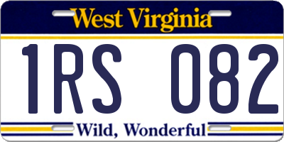 WV license plate 1RS082