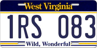 WV license plate 1RS083