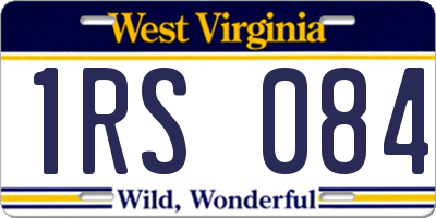 WV license plate 1RS084