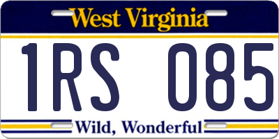 WV license plate 1RS085
