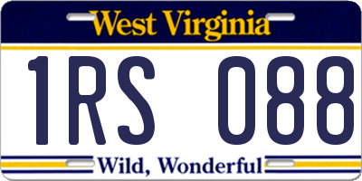 WV license plate 1RS088