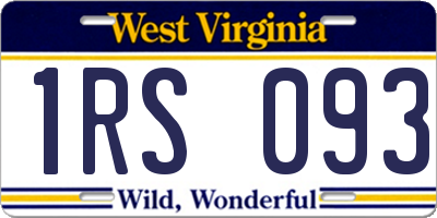 WV license plate 1RS093