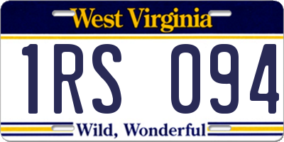 WV license plate 1RS094