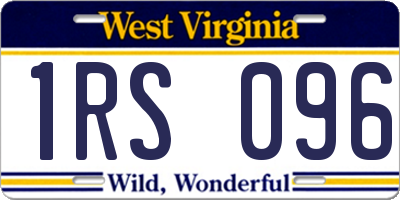 WV license plate 1RS096