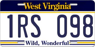 WV license plate 1RS098