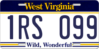 WV license plate 1RS099