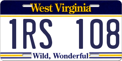 WV license plate 1RS108