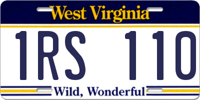 WV license plate 1RS110