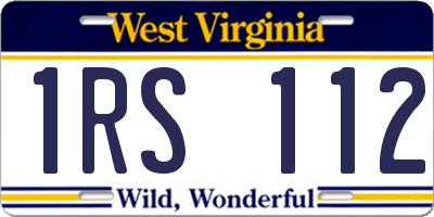 WV license plate 1RS112