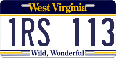 WV license plate 1RS113