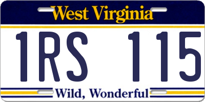WV license plate 1RS115