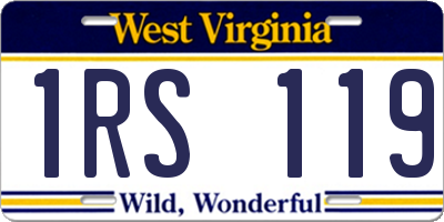 WV license plate 1RS119