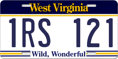 WV license plate 1RS121