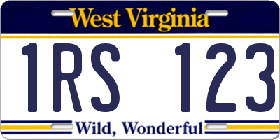 WV license plate 1RS123