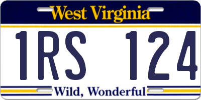 WV license plate 1RS124