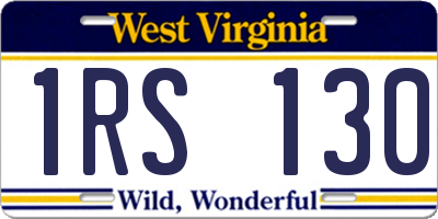 WV license plate 1RS130