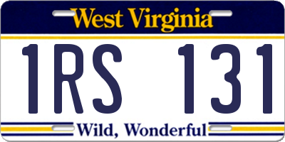 WV license plate 1RS131