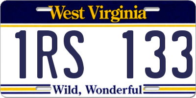 WV license plate 1RS133