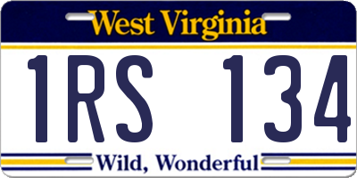 WV license plate 1RS134