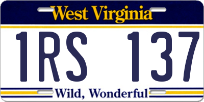 WV license plate 1RS137