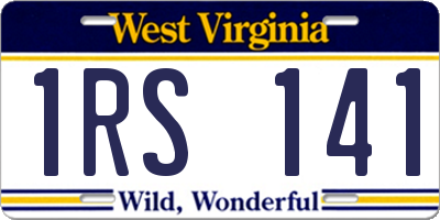 WV license plate 1RS141