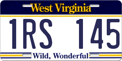 WV license plate 1RS145