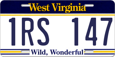WV license plate 1RS147