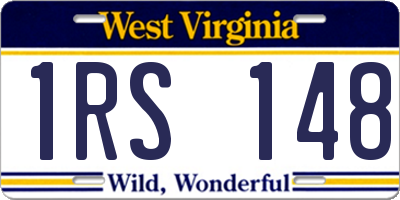 WV license plate 1RS148
