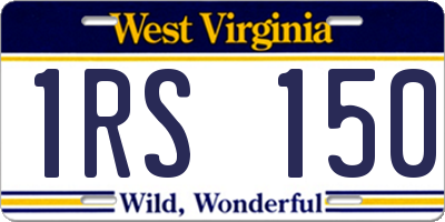 WV license plate 1RS150