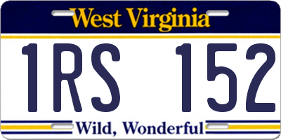 WV license plate 1RS152
